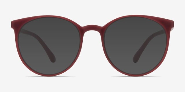Portrait Matte Red PlasticEyeglass Frames from EyeBuyDirect, with Tinted Lenses