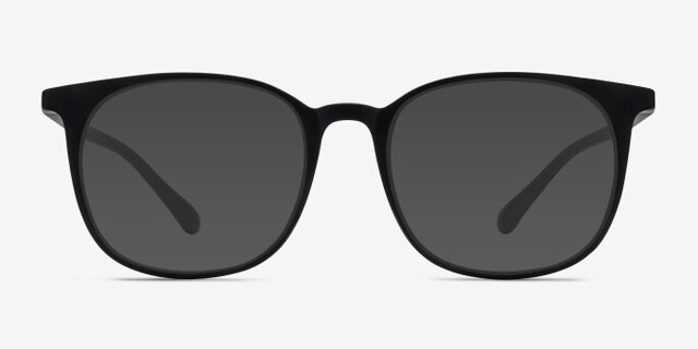 Cheer Matte Black PlasticEyeglass Frames from EyeBuyDirect, with Tinted Lenses