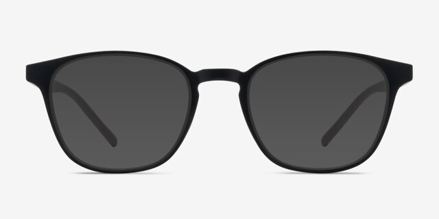 Saunter Matte Black PlasticEyeglass Frames from EyeBuyDirect, with Tinted Lenses
