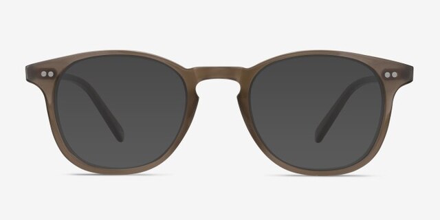 Symmetry Taupe AcetateEyeglass Frames from EyeBuyDirect, with Tinted Lenses