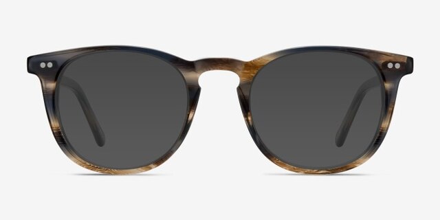 Aurora Striped AcetateEyeglass Frames from EyeBuyDirect, with Tinted Lenses
