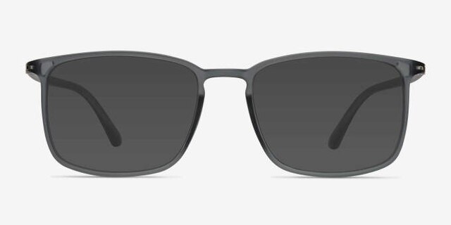 Structure Clear Gray PlasticEyeglass Frames from EyeBuyDirect, with Tinted Lenses
