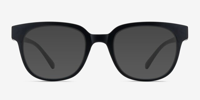 Flashback Matte Black PlasticEyeglass Frames from EyeBuyDirect, with Tinted Lenses