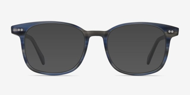 Lift Blue Striped AcetateEyeglass Frames from EyeBuyDirect, with Tinted Lenses