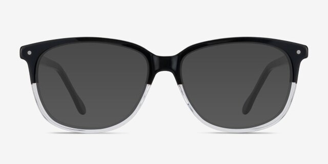 Escape Clear Black AcetateEyeglass Frames from EyeBuyDirect, with Tinted Lenses