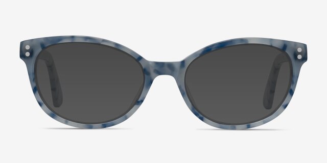 Valentina Blue Floral AcétateMontures de lunettes de vue d'EyeBuyDirect, Avec des Verres Teintés