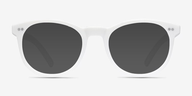 Solar Matte White PlasticEyeglass Frames from EyeBuyDirect, with Tinted Lenses