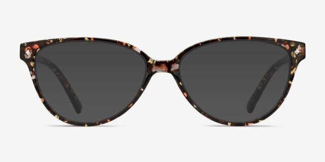 Dame Fleuries PlastiqueMontures de lunettes de vue d'EyeBuyDirect, Avec des Verres Teintés