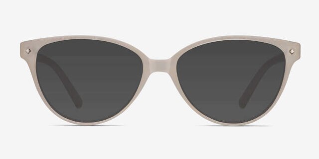 Dame Matte Clear PlasticEyeglass Frames from EyeBuyDirect, with Tinted Lenses