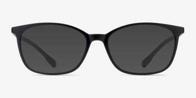 Glider Black PlasticEyeglass Frames from EyeBuyDirect, with Tinted Lenses