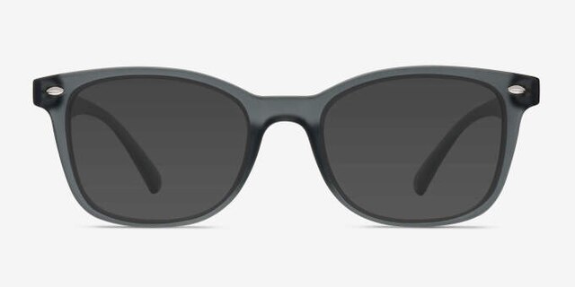 Drama Matte Gray PlasticEyeglass Frames from EyeBuyDirect, with Tinted Lenses