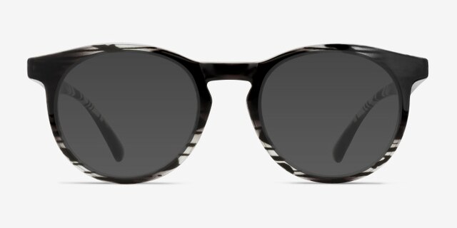Thrill Black Clear PlasticEyeglass Frames from EyeBuyDirect, with Tinted Lenses