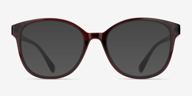 The Beat Burgundy PlasticEyeglass Frames from EyeBuyDirect, with Tinted Lenses
