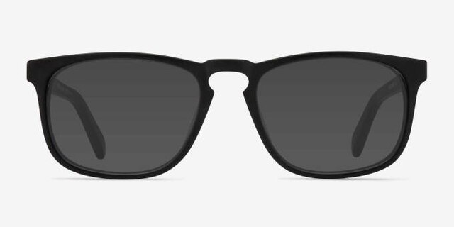 Rhode Island Matte Black AcetateEyeglass Frames from EyeBuyDirect, with Tinted Lenses
