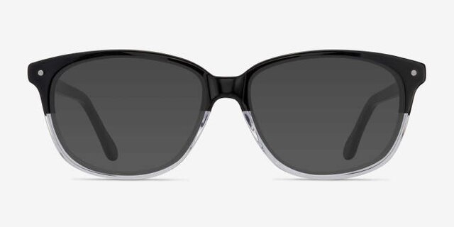 Escape Clear Black AcétateMontures de lunettes de vue d'EyeBuyDirect, Avec des Verres Teintés