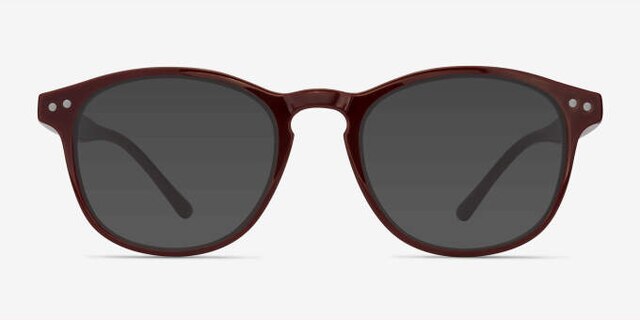 Instant Crush Red PlasticEyeglass Frames from EyeBuyDirect, with Tinted Lenses