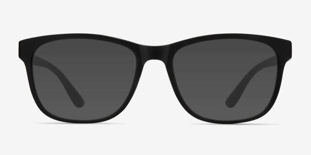 Milo Matte Black PlastiqueMontures de lunettes de vue d'EyeBuyDirect, Avec des Verres Teintés