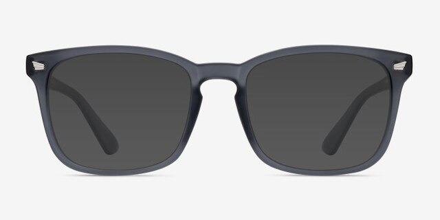 Uptown Matte Gray PlasticEyeglass Frames from EyeBuyDirect, with Tinted Lenses
