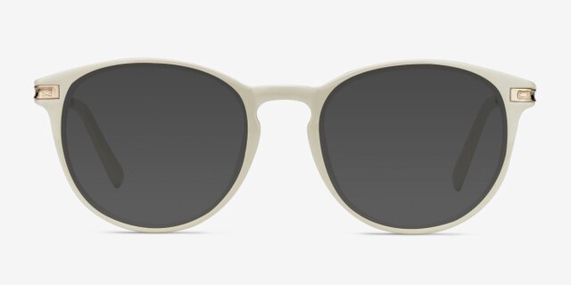 Daphne White Plastic-metalEyeglass Frames from EyeBuyDirect, with Tinted Lenses