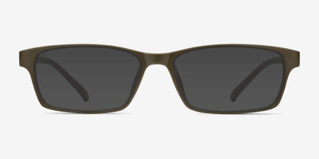 Madras Gray PlasticEyeglass Frames from EyeBuyDirect, with Tinted Lenses