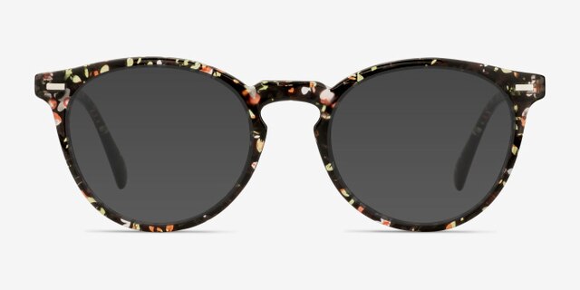 Peninsula Red Floral PlasticEyeglass Frames from EyeBuyDirect, with Tinted Lenses