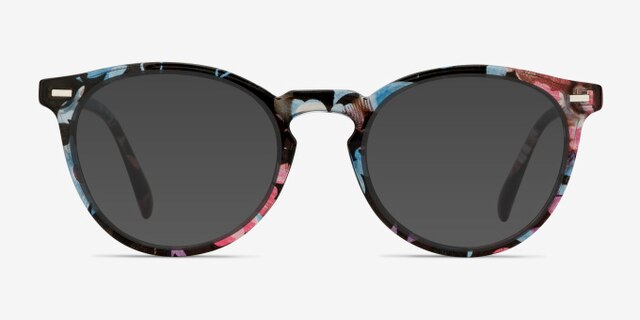 Peninsula Blue Floral PlasticEyeglass Frames from EyeBuyDirect, with Tinted Lenses