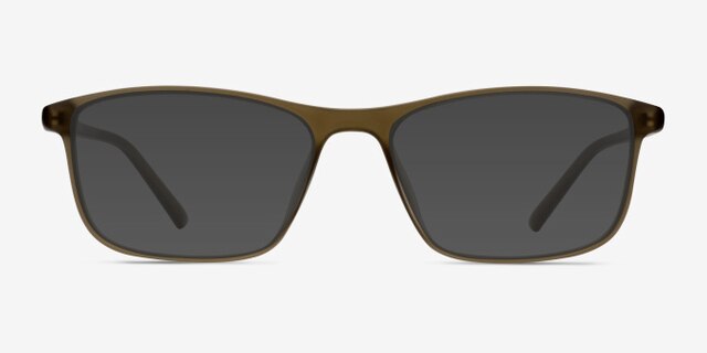 Wyoming Matte Hazel PlasticEyeglass Frames from EyeBuyDirect, with Tinted Lenses