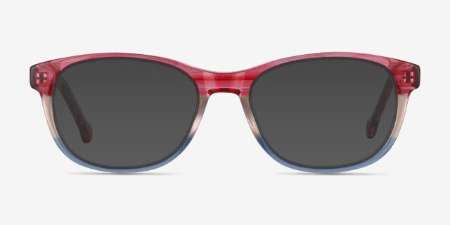 Nifty Pink Striped AcetateEyeglass Frames from EyeBuyDirect, with Tinted Lenses