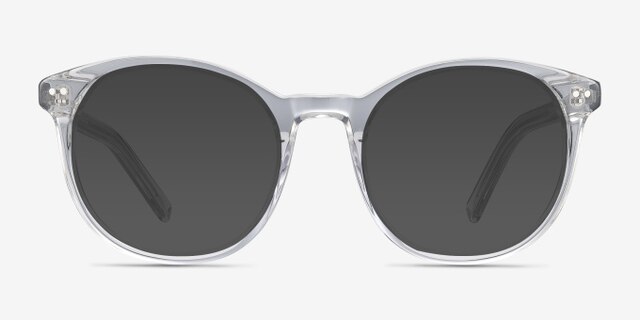 Primrose Gray Clear AcetateEyeglass Frames from EyeBuyDirect, with Tinted Lenses