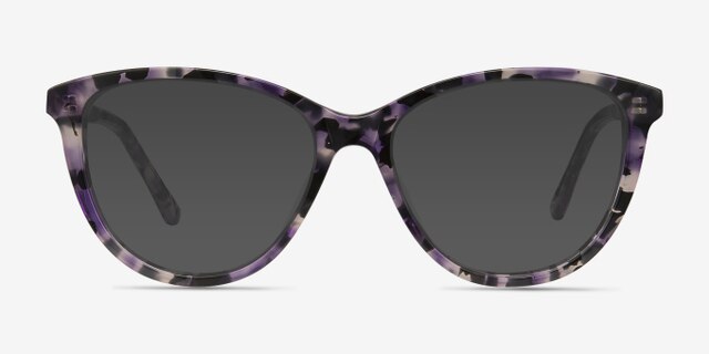 Lancet Purple Floral AcetateEyeglass Frames from EyeBuyDirect, with Tinted Lenses