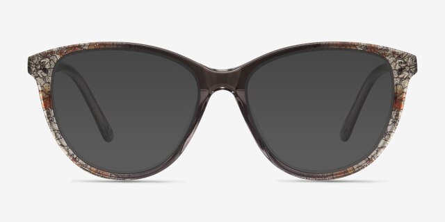 Lancet Clear Floral AcétateMontures de lunettes de vue d'EyeBuyDirect, Avec des Verres Teintés