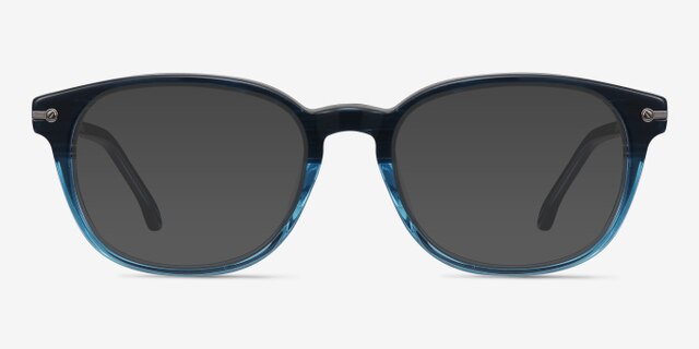 Nova Blue Striped AcétateMontures de lunettes de vue d'EyeBuyDirect, Avec des Verres Teintés