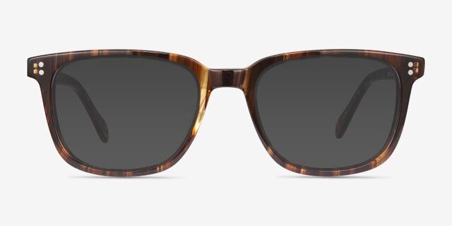 Kent Brown Striped AcetateEyeglass Frames from EyeBuyDirect, with Tinted Lenses