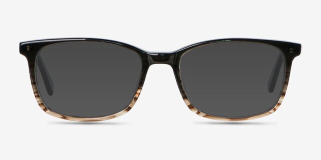 Botanist Gray Brown AcétateMontures de lunettes de vue d'EyeBuyDirect, Avec des Verres Teintés