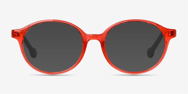 Daylight Clear Orange PlasticEyeglass Frames from EyeBuyDirect, with Tinted Lenses