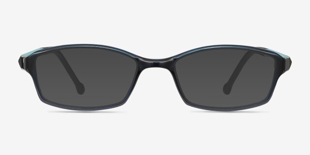 Glitch Clear Navy PlasticEyeglass Frames from EyeBuyDirect, with Tinted Lenses