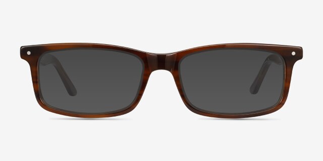 Mandi Brown Striped AcetateEyeglass Frames from EyeBuyDirect, with Tinted Lenses