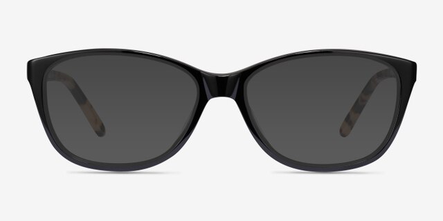 Masque Black AcetateEyeglass Frames from EyeBuyDirect, with Tinted Lenses