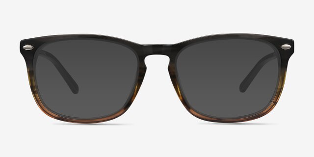 Costello Brown Striped AcetateEyeglass Frames from EyeBuyDirect, with Tinted Lenses