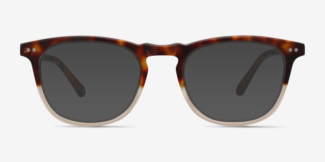 Illusion Tortoise Clear AcetateEyeglass Frames from EyeBuyDirect, with Tinted Lenses
