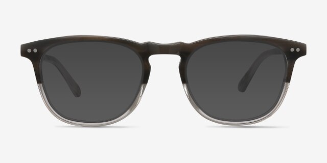 Illusion Striped Clear AcetateEyeglass Frames from EyeBuyDirect, with Tinted Lenses