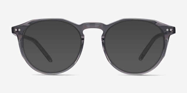 Planete Gray Clear AcetateEyeglass Frames from EyeBuyDirect, with Tinted Lenses
