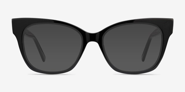 Cachet Black AcetateEyeglass Frames from EyeBuyDirect, with Tinted Lenses