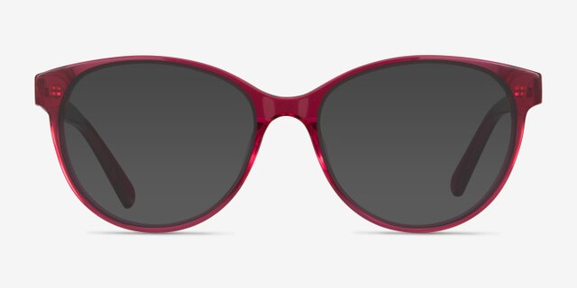 Laya Red AcetateEyeglass Frames from EyeBuyDirect, with Tinted Lenses