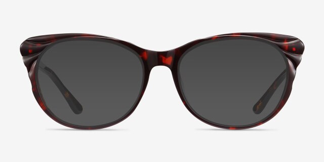 Mariposa Red Tortoise AcetateEyeglass Frames from EyeBuyDirect, with Tinted Lenses