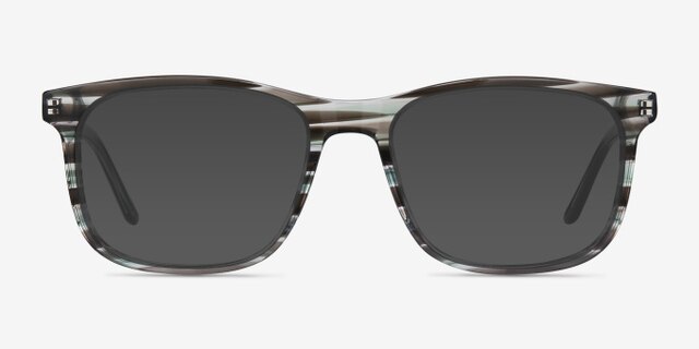Ballast Gray Striped AcetateEyeglass Frames from EyeBuyDirect, with Tinted Lenses