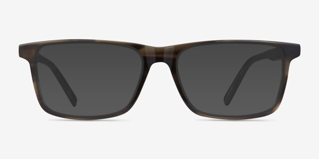 Mariner Gray Striped AcétateMontures de lunettes de vue d'EyeBuyDirect, Avec des Verres Teintés