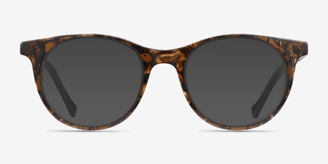 Delle Brown Floral AcetateEyeglass Frames from EyeBuyDirect, with Tinted Lenses