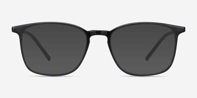 Trenton Black PlasticEyeglass Frames from EyeBuyDirect, with Tinted Lenses
