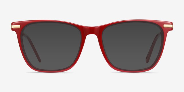 Sebastian Burgundy Acetate-metalEyeglass Frames from EyeBuyDirect, with Tinted Lenses